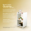 Ver imagem 3 de Estante Multiuso Nogal para Quarto Sala com Rodízio 40cm