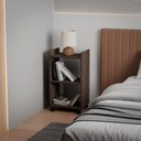 Ver imagem 2 de Estante Multiuso Nogal para Quarto Sala com Rodízio 40cm