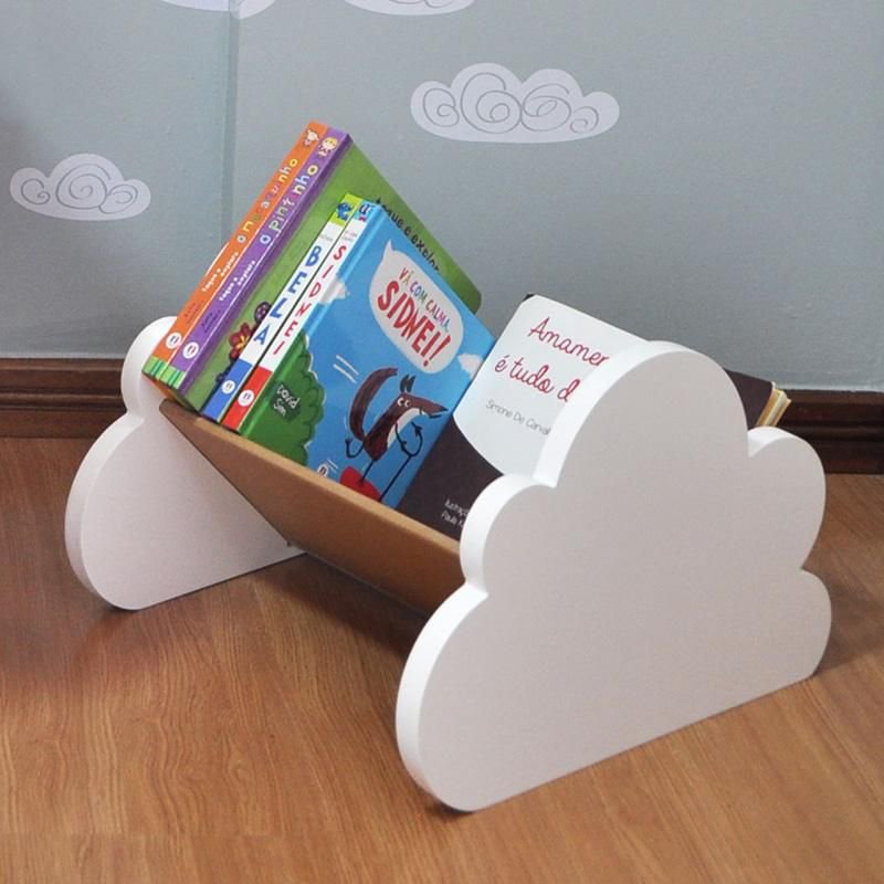 Porta Livros Nuvem - Revisteiro de chão 40 cm - Montessori:Branco - 2