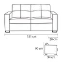 Ver imagem 4 de Sofá de Couro 2 Lugares Londres 151cm M06 Cor Preto 450 - ADJ DECOR SOFÁ 2 LUGARES 3 LUGARES COURO