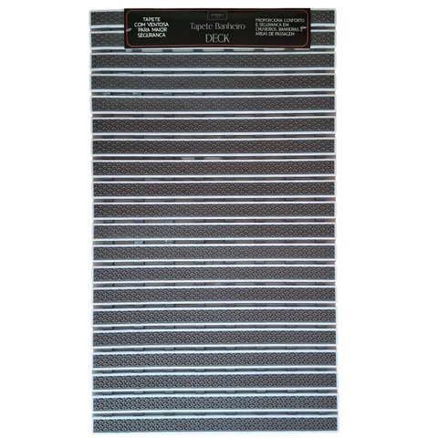 Tapete Antiderrapante com Ventosa Box Banheiro Deck:deck Cinza/0,40x0,70m