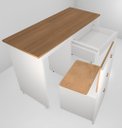Ver imagem 7 de Mesa Multiuso Projeto Camarim Madeirado com Assento Estofado Linho/ Cinamomo
