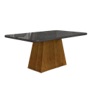 Ver imagem 1 de Mesa de Jantar Slim Retangular Tampo MDF/Vidro 120cm Pampulha New Moveis Leifer Freijó/Chumbo, Copo