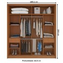 Ver imagem 4 de Guarda-roupa Casal Porto 2 Portas 2 Gavetas com Espelho Freijó/branco - Politorno