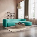 Ver imagem 1 de Sofá Modular Sala de Estar Decoração Luxo 265cm Lado Esquerdo Suede Celinne Luxuoso