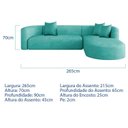 Ver imagem 3 de Sofá Modular Sala de Estar Decoração Luxo 265cm Lado Esquerdo Suede Celinne Luxuoso