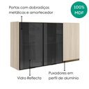 Ver imagem 4 de Armario Aereo 3 Portas Vidro MDF 120 cm Kali 1219717 Nicioli Bianco Toq