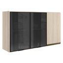 Ver imagem 1 de Armario Aereo 3 Portas Vidro MDF 120 cm Kali 1219717 Nicioli Bianco Toq