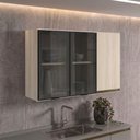 Ver imagem 6 de Armario Aereo 3 Portas Vidro MDF 120 cm Kali 1219717 Nicioli Bianco Toq
