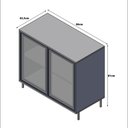 Ver imagem 3 de Balcão Aparador Refresh 90cm X 45,5cm com 2 Portas de Vidro e 2 Prateleiras para Sala de Estar Cor: