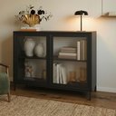 Ver imagem 1 de Balcão Aparador Refresh 90cm X 45,5cm com 2 Portas de Vidro e 2 Prateleiras para Sala de Estar Cor: