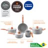 Jogo de Panelas com Panela de Pressão Antiaderente Ceramic Life Gris 6 Peças - Brinox - 5
