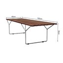 Ver imagem 2 de Banco Bertoia Ripado em Madeira Imbuia Base Cromada Cor Marrom