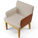 Ver mais imagens de Kit 03 Poltronas Decorativas Base Mel Beatriz W01 Linho Bege Couríssimo Camel - Lyam Decor
