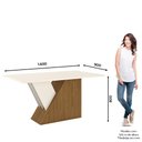 Ver imagem 3 de Mesa 160 x 90 cm Sala De Jantar Cozinha Retangular sem Vidro MDF Branco Off White Madeira Nature