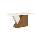 Ver imagem 2 de Mesa 160 x 90 cm Sala De Jantar Cozinha Retangular sem Vidro MDF Branco Off White Madeira Nature