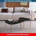 Ver imagem 3 de Mesa de Centro Orgânica Artesano 77 Cm (largura) em Mdp Nero (preto) e Pés em Aço Dourado