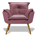 Ver imagem 4 de Poltrona Cadeira Decorativa Opala - Veludo Rose