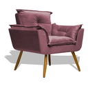 Ver imagem 1 de Poltrona Cadeira Decorativa Opala - Veludo Rose