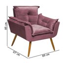 Ver imagem 2 de Poltrona Cadeira Decorativa Opala - Veludo Rose