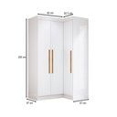 Ver imagem 4 de Guarda-roupa Solteiro Modulado Cecília 3 Portas Branco - Pnr Móveis