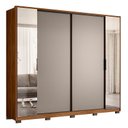 Ver imagem 1 de Guarda Roupa Casal Laredo 4 Portas Flex Nogueira/nude Prime Tx com Espelho e Pés - Demartêz