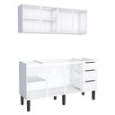 Ver imagem 2 de Cozinha Completa Gabinete Para Pia 160cm e Armário Aéreo Jupter Cozimax Branco