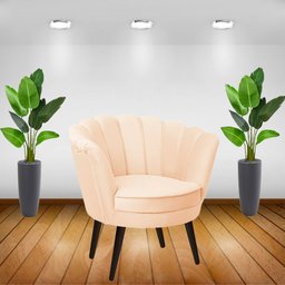 Kit Duas Poltronas Pétalas em Sued Premium Bege - 4 Kit Duas Poltronas Pétalas em Sued Premium Bege - 4