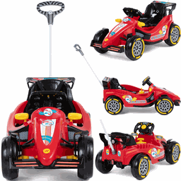 Carrinho de Passeio e Pedal Infantil Calesita F25 Vermelho - 2