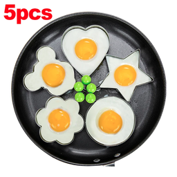 Kit Forma Modeladora em Aço Inox para Ovo Frito, Panqueca, Omelete - 5 Pçs - 8