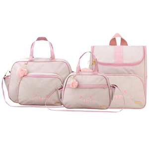 Kit Bolsas Maternidade Espera Feliz Garden - Rosa