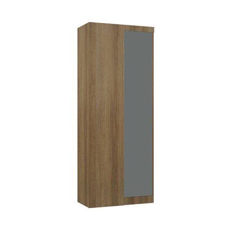 Guarda Roupa de Canto Reto Modulado 1 Porta 90cm Veneza Luciane Avelã Pf/cinza Supremo Pf