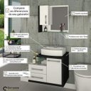 Ver imagem 5 de Conjunto para Banheiro Gabinete com Cuba RT41 e Espelheira Legno 650W Branco/c/Preto Onix