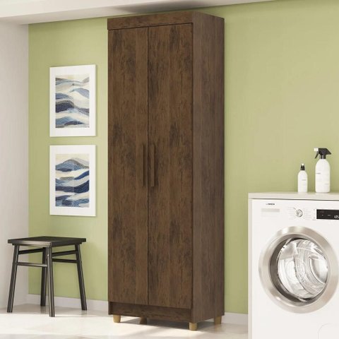 Armário Multiuso 60cm com 2 Portas Aline Imbuia V02 - Mpozenato