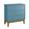Cômoda Gaveteiro Infantil New Classic Azul com Pés Madeira – Reller - 1