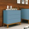 Cômoda Gaveteiro Infantil New Classic Azul com Pés Madeira – Reller - 2