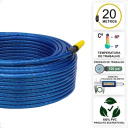 Mangueira de Jardim 20m Slim com Esguicho Reforçada Flexível:azul - 2