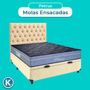 Ver imagem 4 de Kit Cama Box Bau + Cabeceira + Colchão Casal Molas Ensacadas - Petrus - Paropas