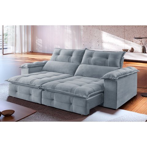 Sofá Retrátil e Reclinável Atlas 2,90m 05 Lugares Mola Ensacada Txr