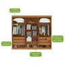 Guarda Roupa Casal Bertha 6 Portas 2 Gavetas Amêndoa Clean - Lopas - 5