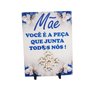 Porta Retrato Azulejo Presente Dias Das Mães Flores Exclusivo 1 5 X 20 Cm Coleção Tea & Amor Azumae0 - 3
