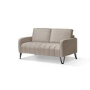 Ver imagem 2 de Sofá Living Savana 2 Lugares C/ Pé de Ferro Preto 1,58 Mts Veludo Bege - Espuma D-28