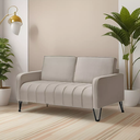 Ver imagem 1 de Sofá Living Savana 2 Lugares C/ Pé de Ferro Preto 1,58 Mts Veludo Bege - Espuma D-28