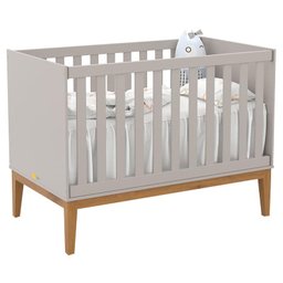 Quarto de Bebê Unique 4 Portas com Cômoda 6 Gavetas e Painel Farm com Led Cinza Eco Wood - Matic - 2