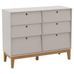 Quarto de Bebê Unique 4 Portas com Cômoda 6 Gavetas e Painel Farm com Led Cinza Eco Wood - Matic - 4