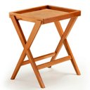 Ver imagem 2 de Mesa Bandeja Scarmat Ozki 50 Cm Madeira Eucalipto Cedro Palha de Buriti