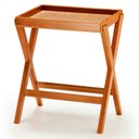 Ver imagem 1 de Mesa Bandeja Scarmat Ozki 50 Cm Madeira Eucalipto Cedro Palha de Buriti
