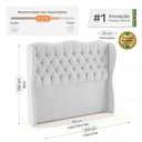 Ver imagem 4 de Cabeceira Cama Box King Size Alora 195cm Estofada Capitonê Moderna Bouclê Branco - Desk Design