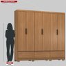 Guarda Roupa Casal 6 Portas e 3 Gavetas Himalaia - Amêndola Touch - 4