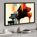 Ver imagem 2 de Quadro Decorativo Piano Colorido Abstrato - 50x70cm:moldura Preta